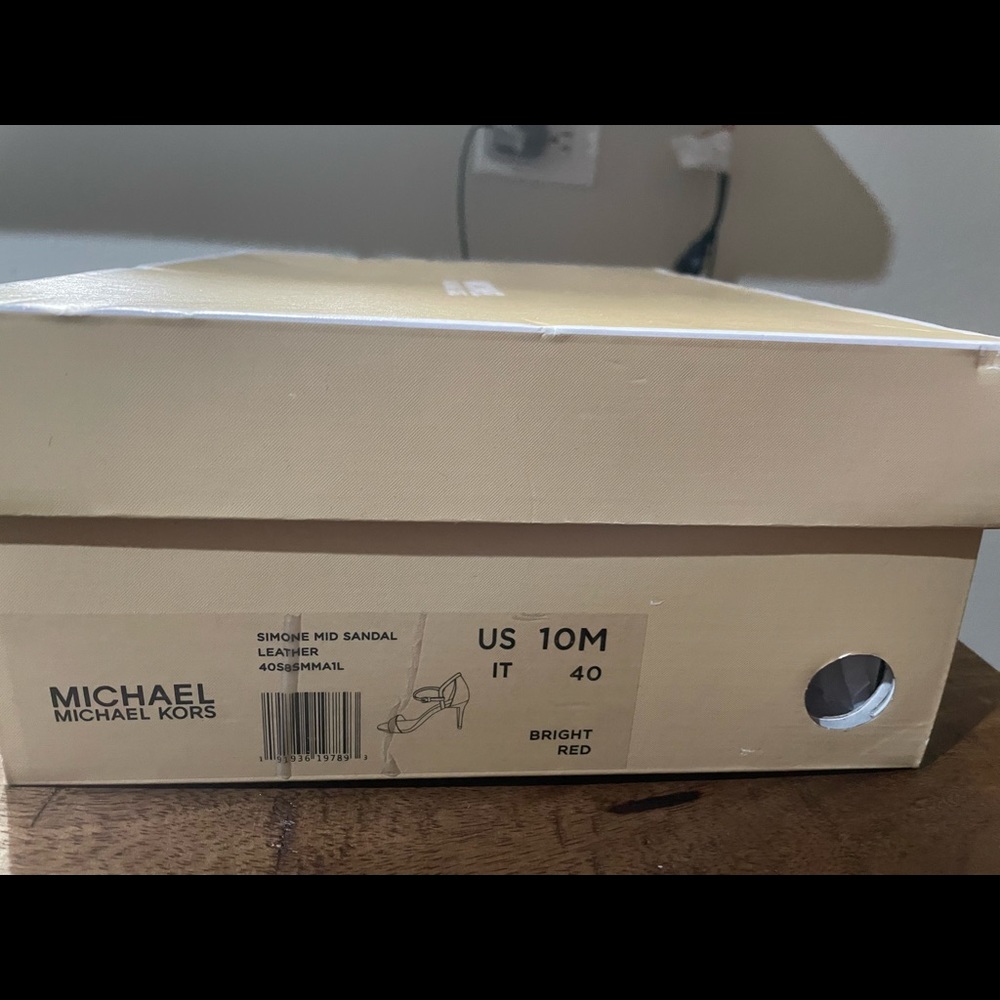 Michael Kors red leather sandals